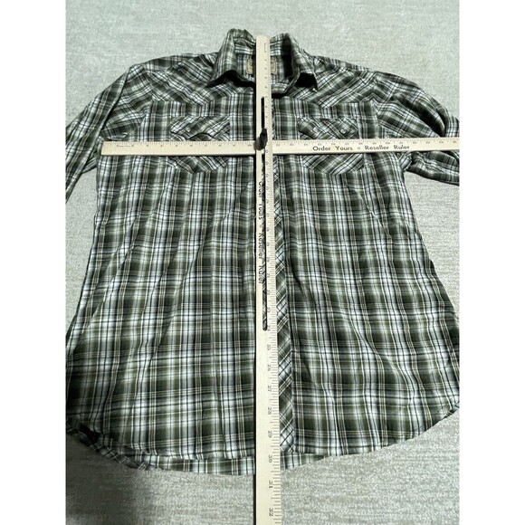 Wrangler Shirt Men’s Large Button Down Plaid Snap Button Long Sleeve Western - Picture 6 of 10